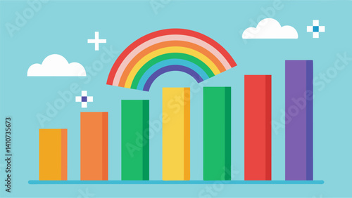 A rainbowcolored bar graph displaying how well different healthcare systems are exchanging patient data with the aim of achieving seamless integration for improved patient. Vector illustration