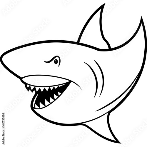 High-quality shark head vector illustration for animal-themed graphic design projects.