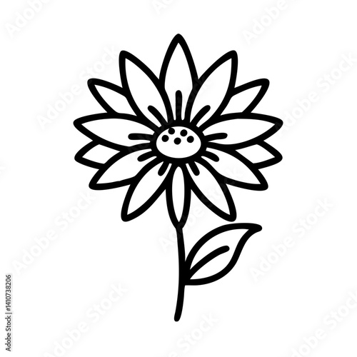 bee balm flower line drawn vector art - illustration bee balm flower isolated transparent background