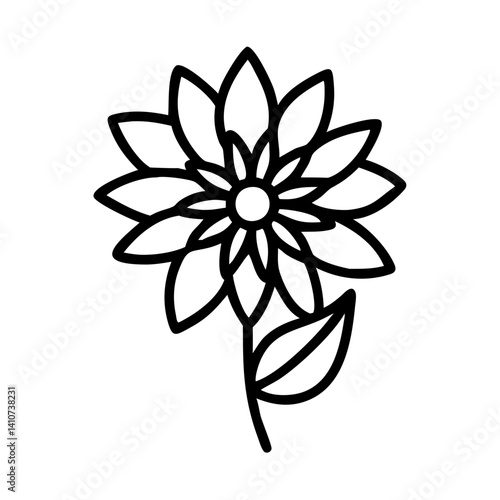 bee balm flower line drawn vector art - illustration bee balm flower isolated transparent background