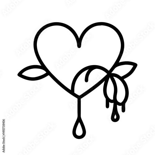 bleeding heart flower line drawn vector art - illustration bleeding heart flower isolated transparent background