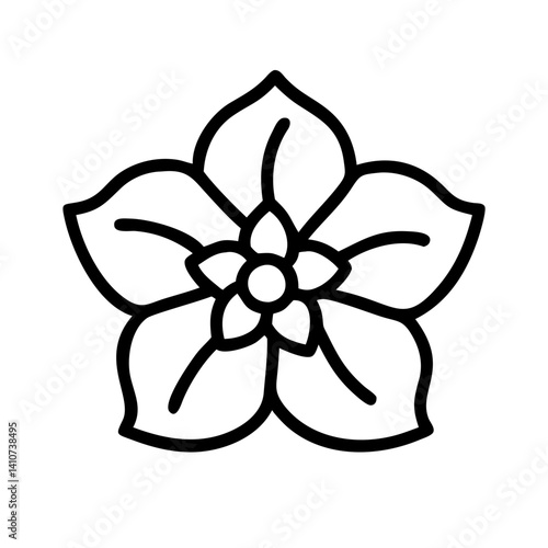 bougainvillea flower line drawn vector art - illustration bougainvillea flower isolated transparent background