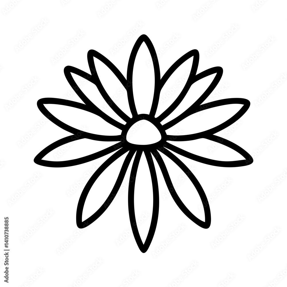 coneflower echinacea flower line drawn vector art - illustration coneflower echinacea flower isolated transparent background