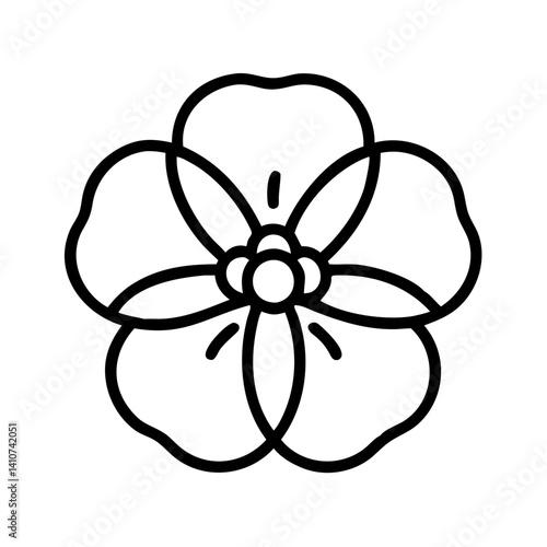 pansy flower line drawn vector art - illustration pansy flower isolated transparent background