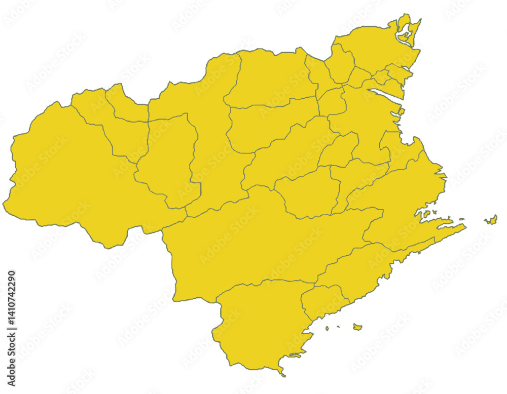 Obraz premium 徳島県 地図 かぼちゃ イラスト