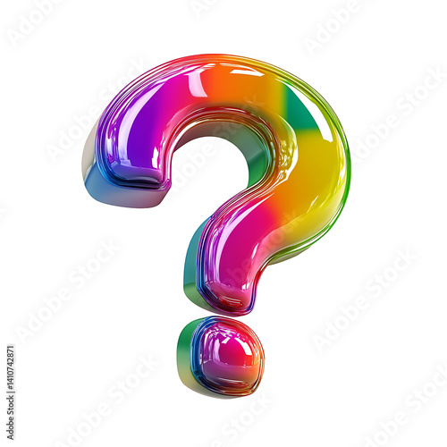 Vibrant rainbow question mark