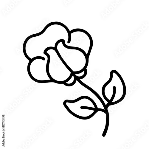 sweet pea flower line drawn vector art - illustration sweet pea flower isolated transparent background