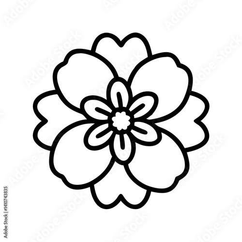 verbena flower line drawn vector art - illustration verbena flower isolated transparent background
