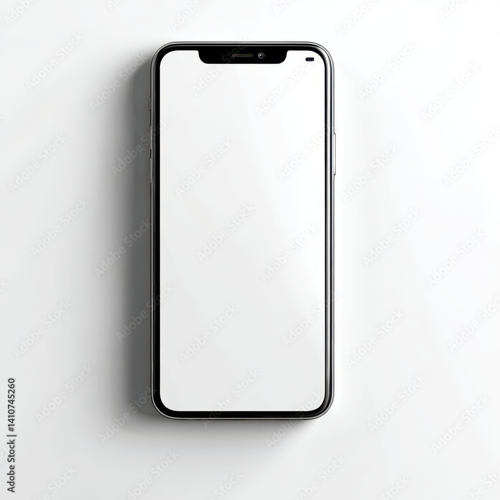 Smartphone mockup with blank screen isolated on white background Smartphone mockup with blank screen isolated on white background
