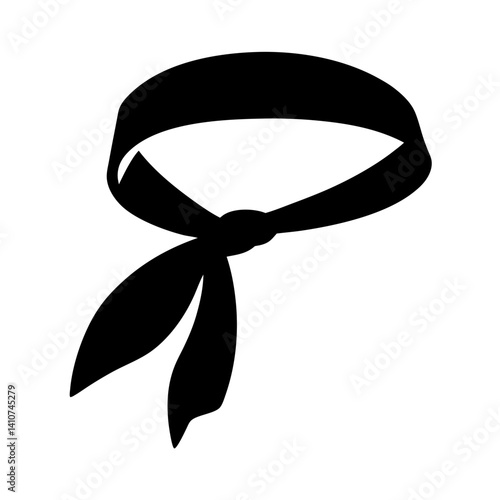 Black silhouette image of a bandana or kerchief tied around the neck