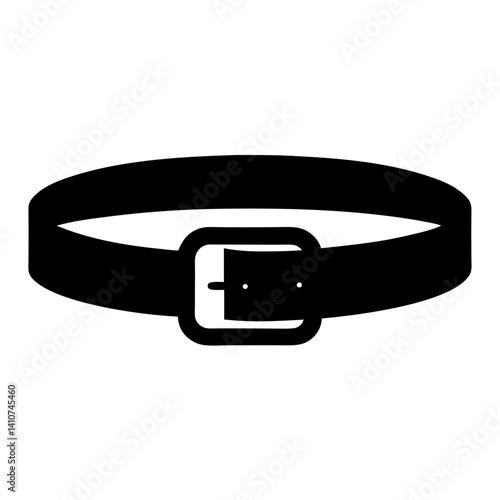 Black belt with buckle as a fashion accessory and clothing item symbol