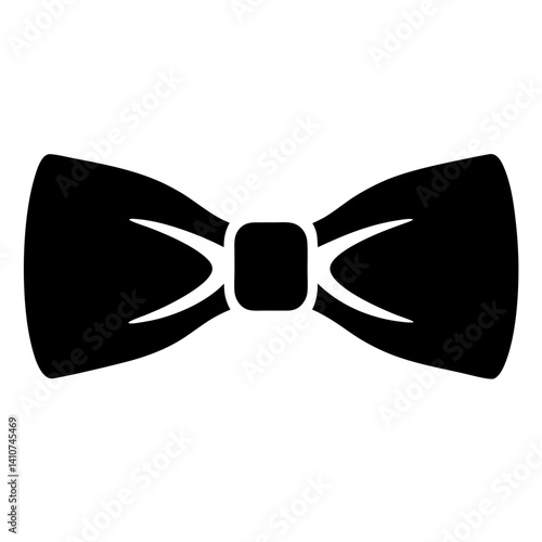 Elegant black bow tie on white background adds a touch of class