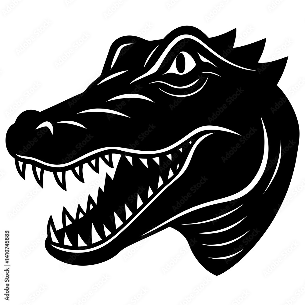 Fototapeta premium Alligator Head Vector Design – High-Quality Animal Illustration