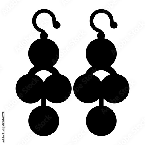 A Pair of Mystery Baubles Dangling on Hooks, Isolated on White