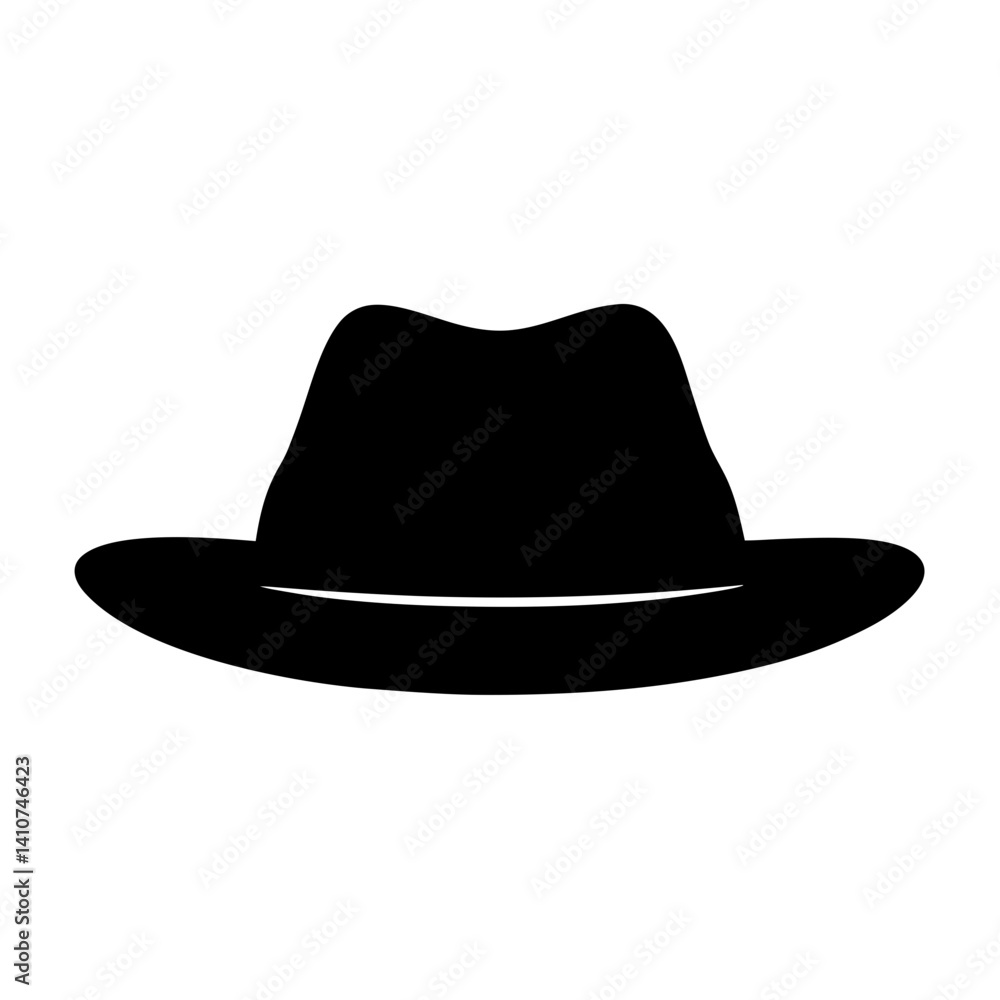 A stylish black fedora hat casting a shadow of mystery and intrigue A stylish black fedora hat casting a shadow of mystery and intrigue