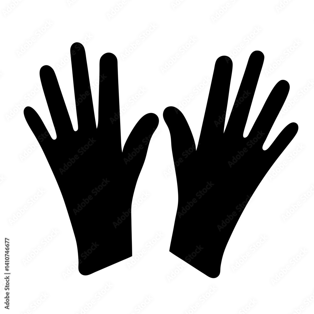 A silhouette image of two open hands reaching out on white background A silhouette image of two open hands reaching out on white background