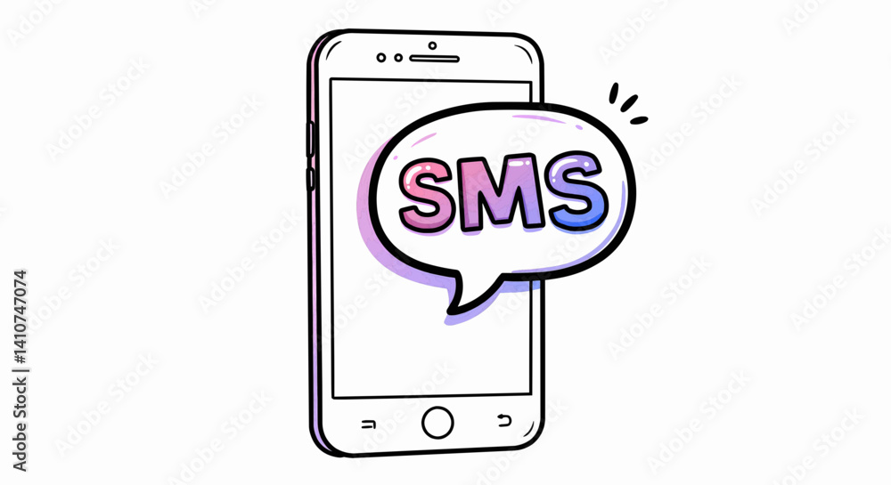 A black and white line drawing depicts a rectangular smartphone standing vertically. The screen of the phone occupies most of the rectangle. Vector Illustration A black and white line drawing depicts a rectangular smartphone standing vertically. The screen of the phone occupies most of the rectangle. Vector Illustration