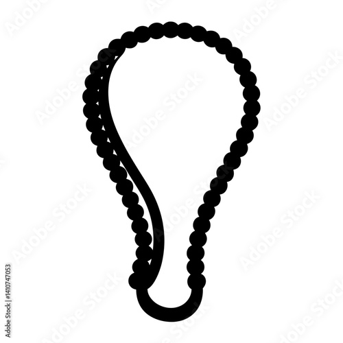 Simple Black and White Drawing of a String of Beads for Meditation
