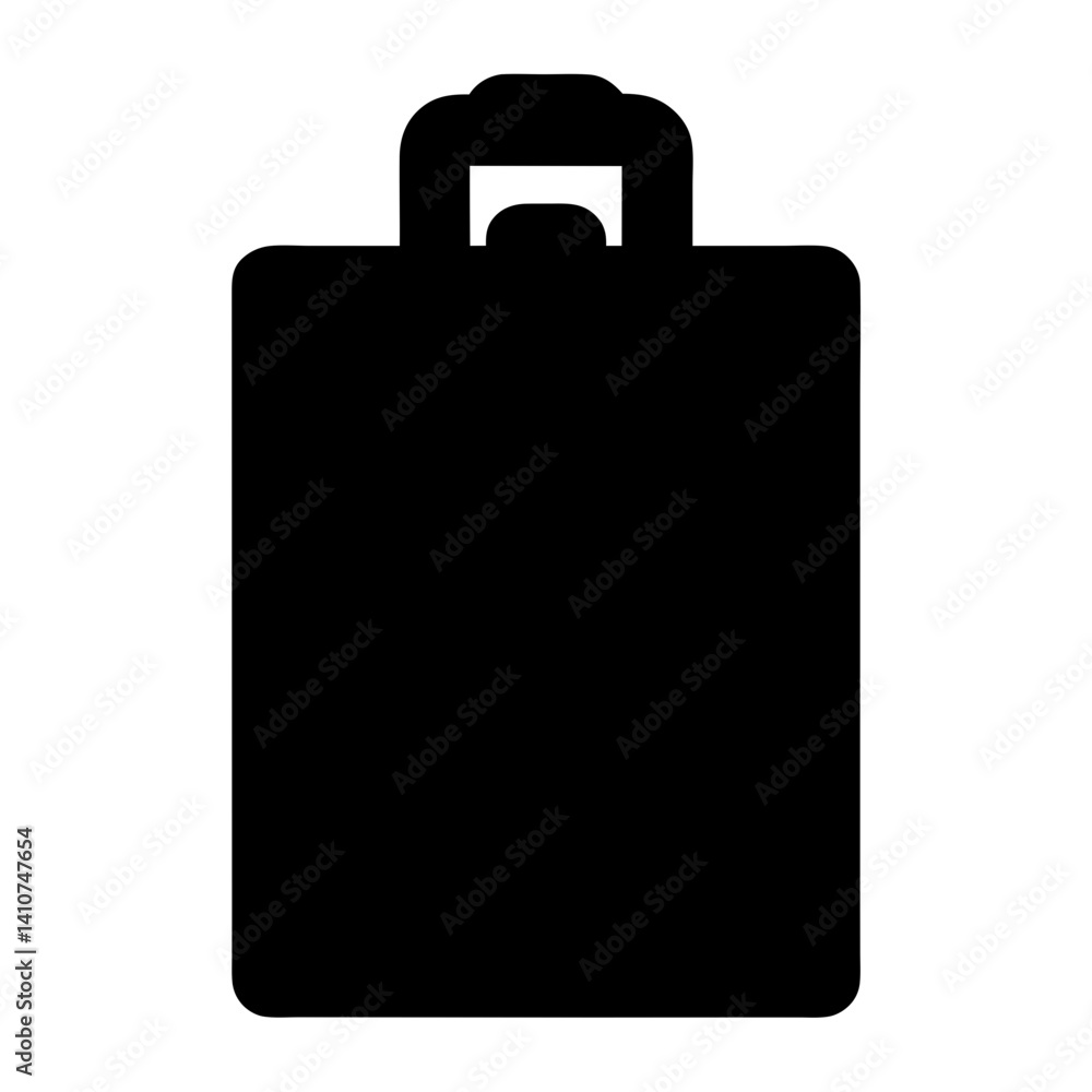 Simple graphic depiction of a black shopping bag icon on white background Simple graphic depiction of a black shopping bag icon on white background