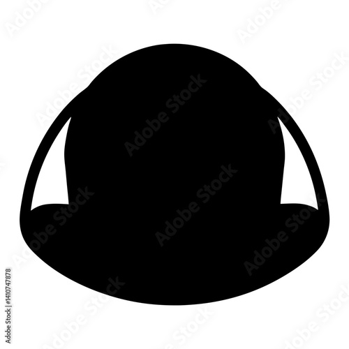 Silhouette of a unique hat or abstract headwear design in black