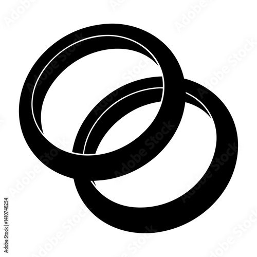 Two simple stylized rings interconnected, a symbol of unity and commitment