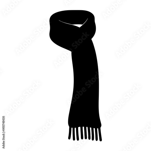 Stylish black knitted scarf to keep warm during the winter season