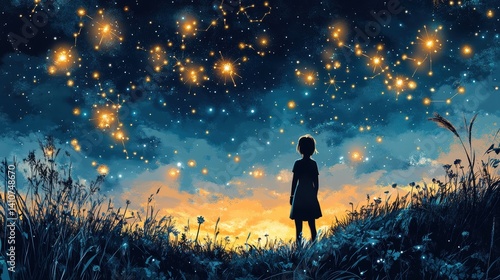 Wallpaper Mural starry night sky with stars Torontodigital.ca