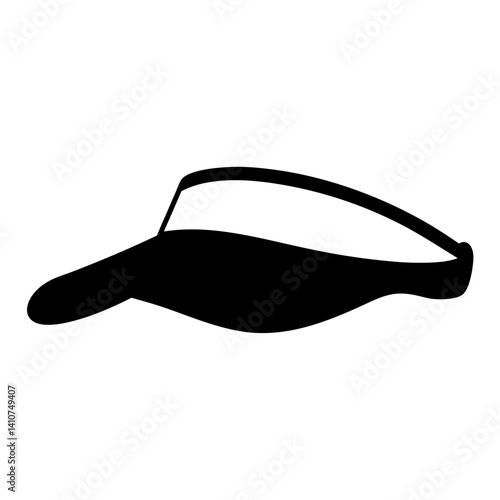 A silhouette of a black visor against a white background creates contrast