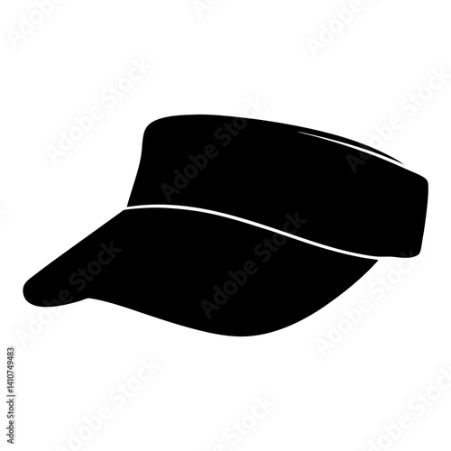 Black sun visor isolated on white background offering a sporty look
