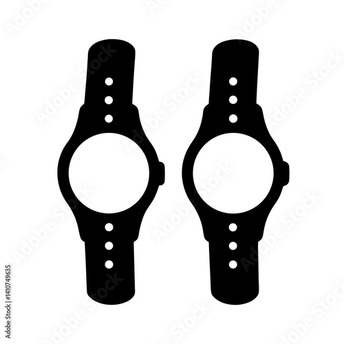 Two Stylish Watch Frames on a White Background in Vector Format