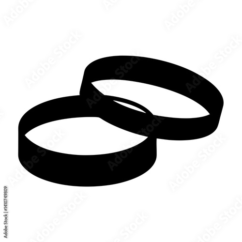 Two wristbands intertwined, symbolizing love and commitment in black and white