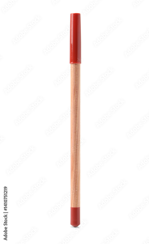 One lip pencil isolated on white. Cosmetic product One lip pencil isolated on white. Cosmetic product
