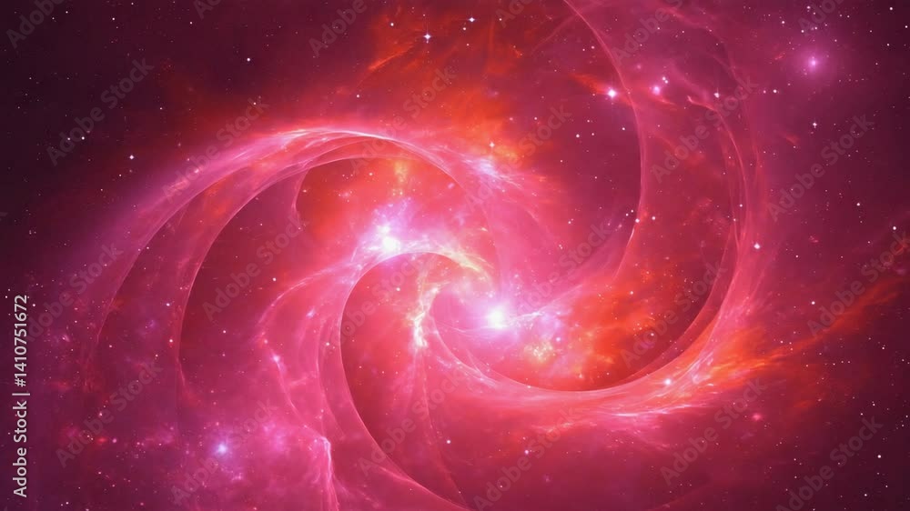Pink and Orange Nebula Space Scene with Swirling Clouds and Glimmering Stars Pink and Orange Nebula Space Scene with Swirling Clouds and Glimmering Stars