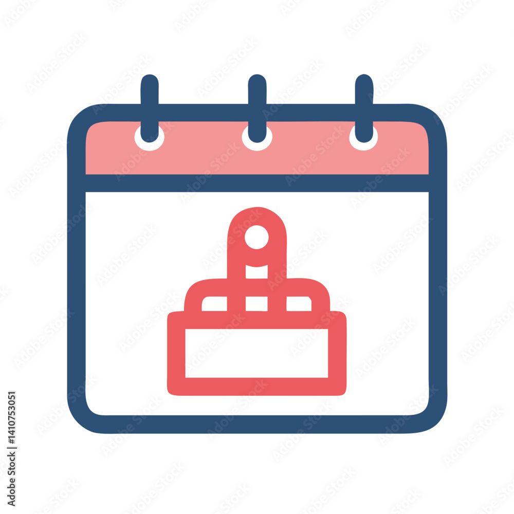 Calendar Icon Representing Birthday Date and Special Occasion Calendar Icon Representing Birthday Date and Special Occasion