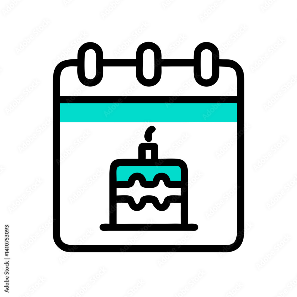 Calendar Icon Representing Birthday Date and Special Occasion Calendar Icon Representing Birthday Date and Special Occasion