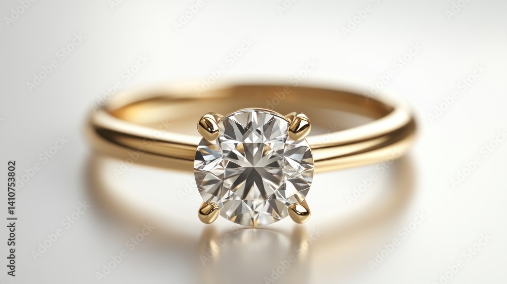 Elegant Gold Ring with Sparkling Diamond Perfect for Engagement or Luxury Jewelry Photography Elegant Gold Ring with Sparkling Diamond Perfect for Engagement or Luxury Jewelry Photography