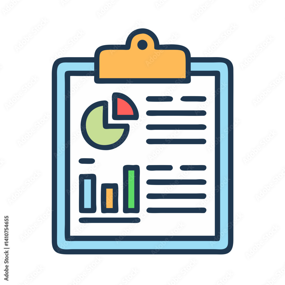 Financial Report Clipboard Icon Representing Accounting and Business Analysis Financial Report Clipboard Icon Representing Accounting and Business Analysis