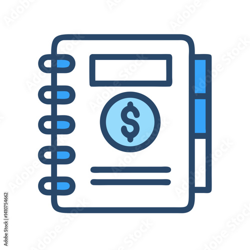 Financial Notebook Icon Representing Budget Management and Financial Planning