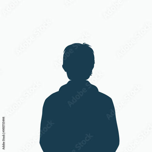 Silhouette of a person's head and upper body against a clean, light background.