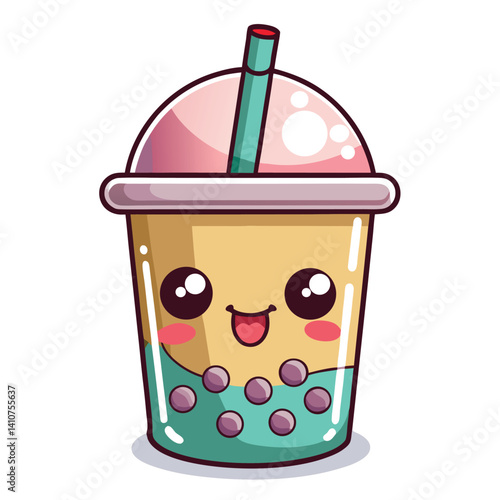 Cute cartoon bubble tea