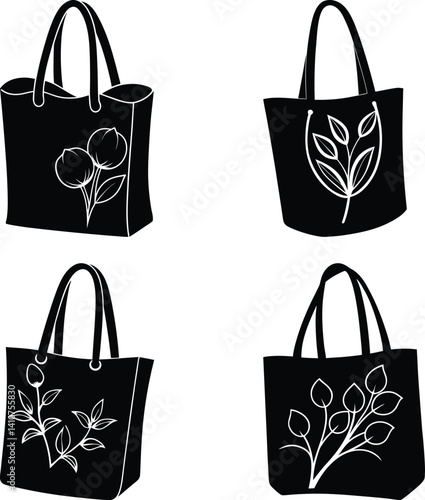 Organic Cotton Tote silhouette vector