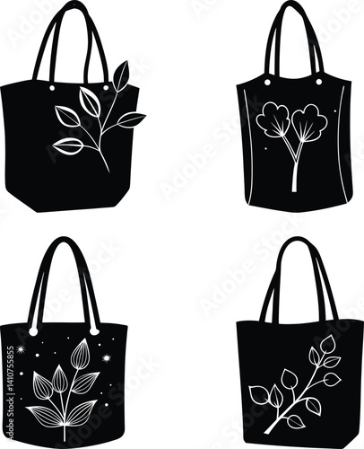 Organic Cotton Tote silhouette vector