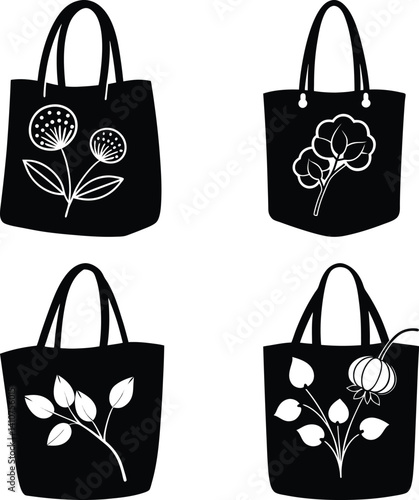 Organic Cotton Tote silhouette vector