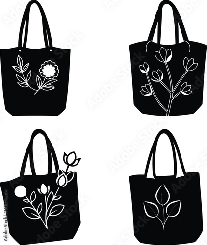 Organic Cotton Tote silhouette vector