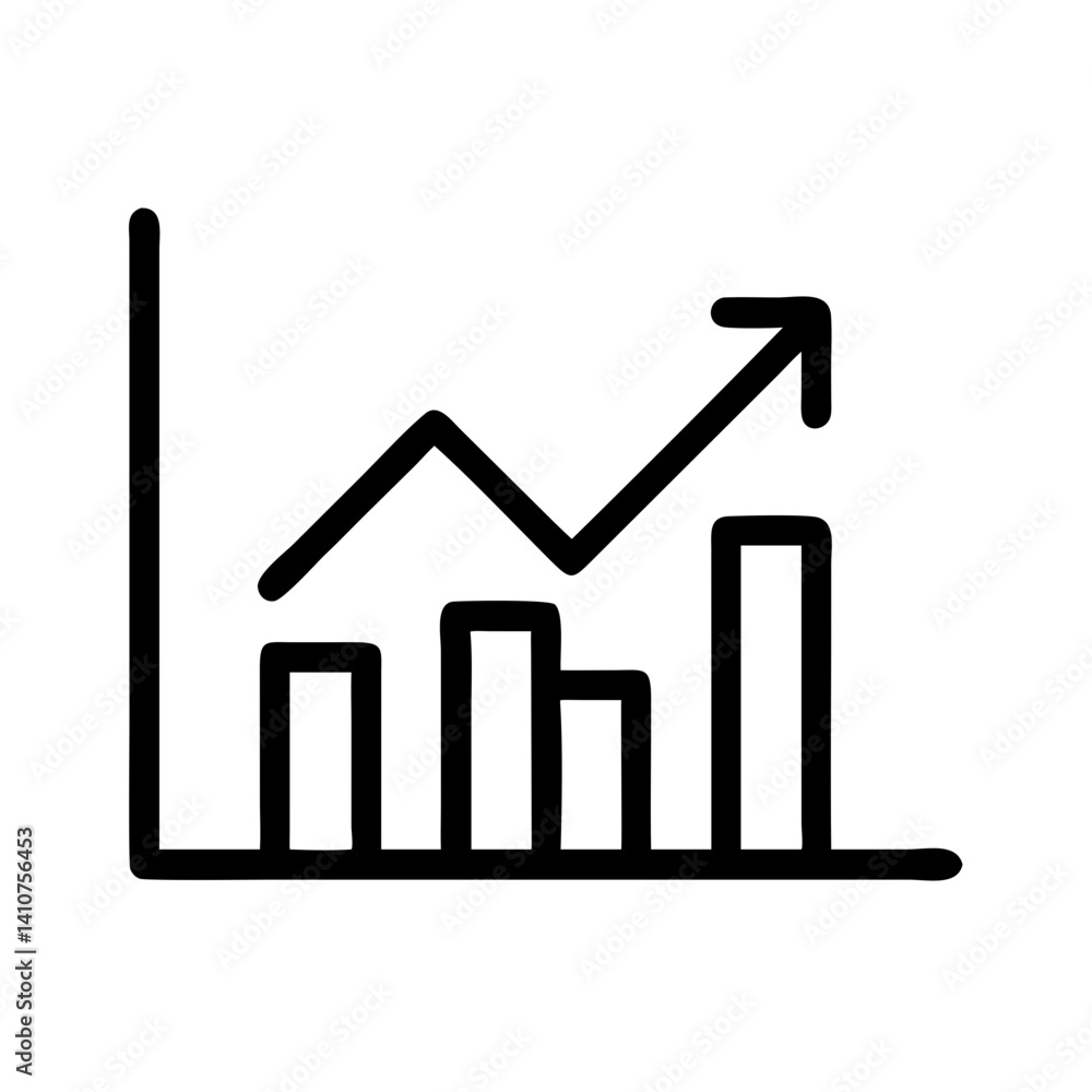 Line Chart Icon Representing Business Growth and Performance Tracking Line Chart Icon Representing Business Growth and Performance Tracking