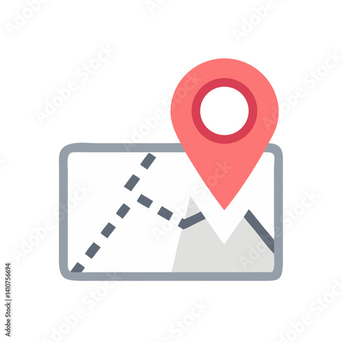 Free Download Map with Pin Icon Representing Trail Navigation and Outdoor Adventure - GFXLoad