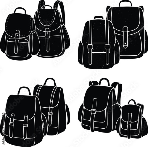 Mini Backpacks silhouette vector