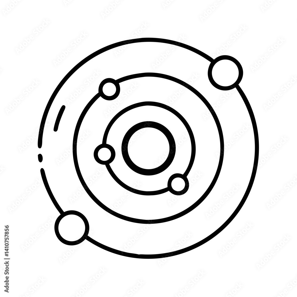 Planetary Orbit Diagram Icon Representing Solar System and Planetary Motion Planetary Orbit Diagram Icon Representing Solar System and Planetary Motion