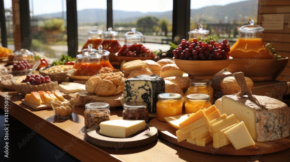 Fototapeta premium A table laden with food and beverages