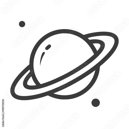 Ringed Planet Icon Representing Saturn and Celestial Exploration
